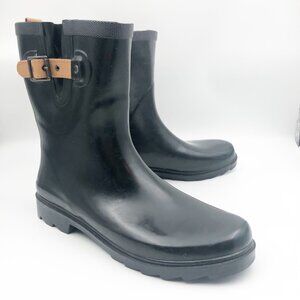 CHOOKA Delridge Top Solid Mid-Calf Black Rain Boots Womens 10